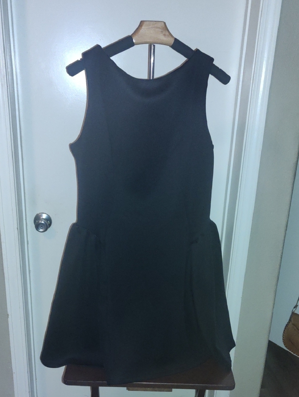Tailored Black Sleeveless Mini Dress